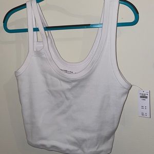 Abercrombie & Fitch White Crop Tank - XL